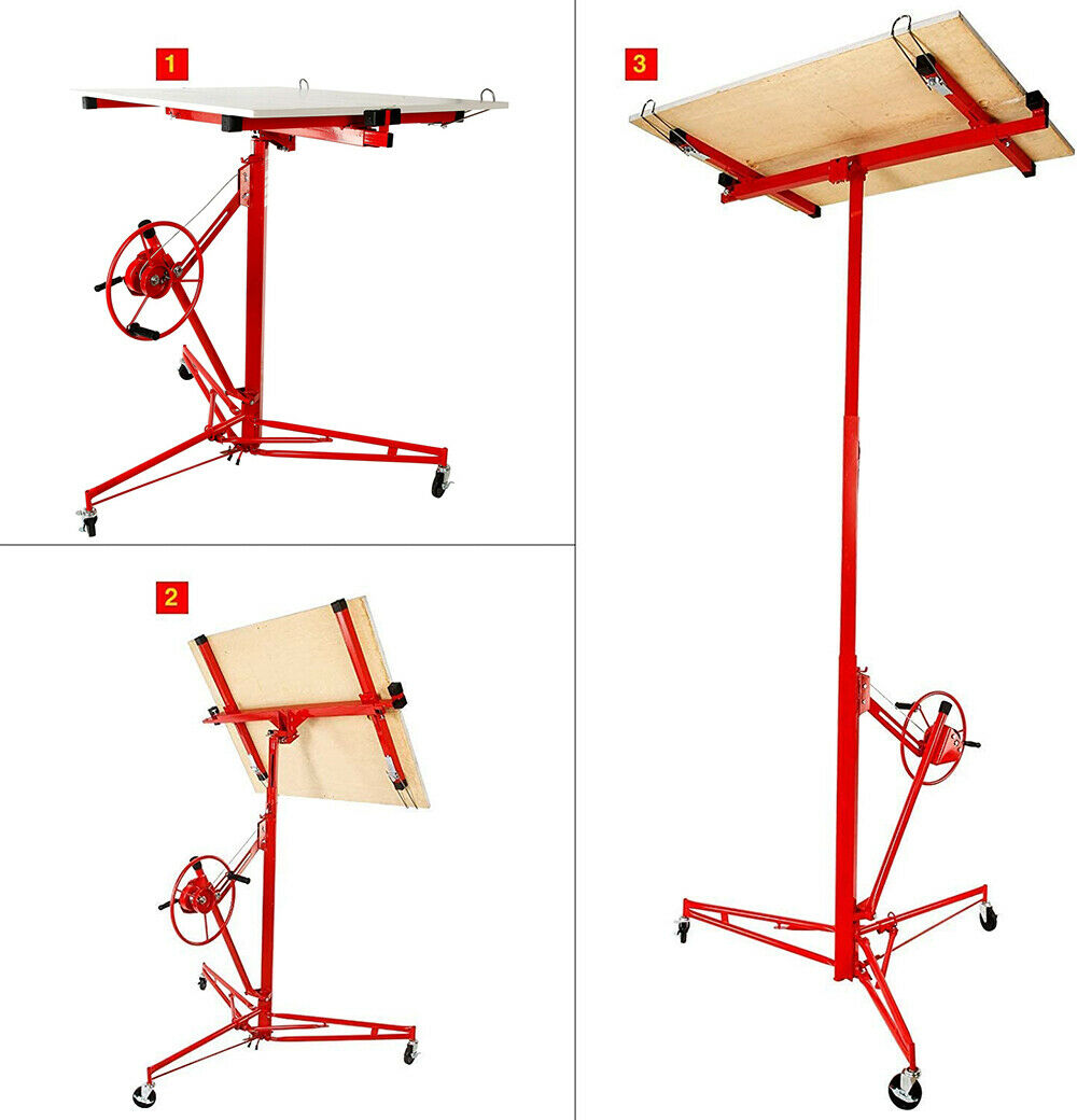 Drywall panel lifter lifting a plasterboard sheet