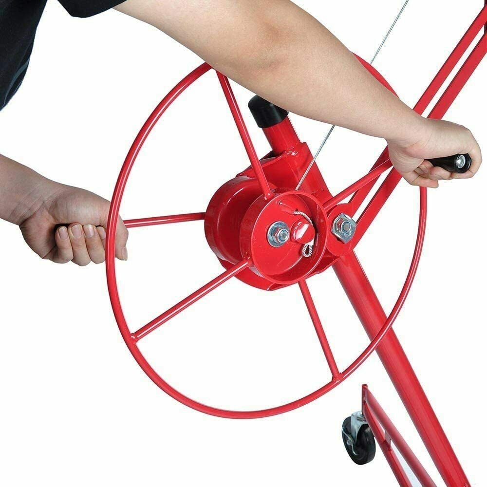 Drywall panel lifter lifting a plasterboard sheet