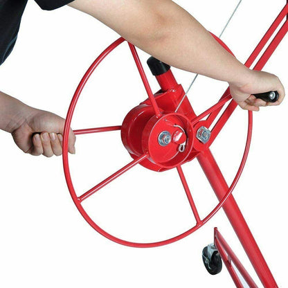 Drywall panel lifter lifting a plasterboard sheet