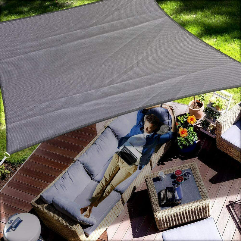 Sun Shade Sail 5x5M Grey Sunshade Cloth Waterproof