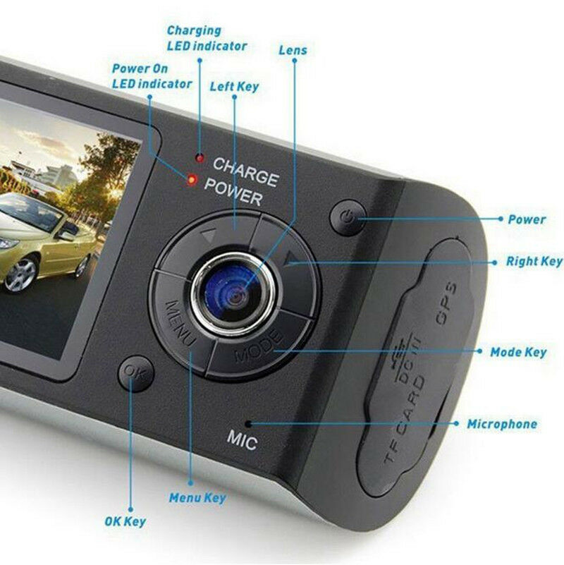 USB cable and cradle mount included with dual car dash camera