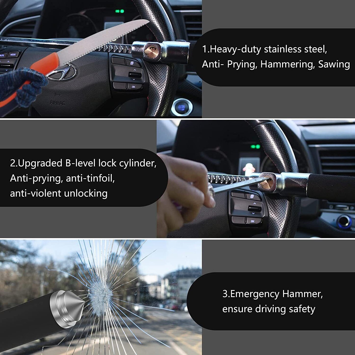 Detail of the lock cylinder with three unique atomic keys