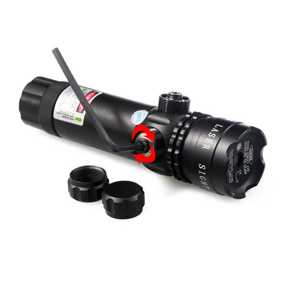 Green Laser Sight mounted on rifle rail system