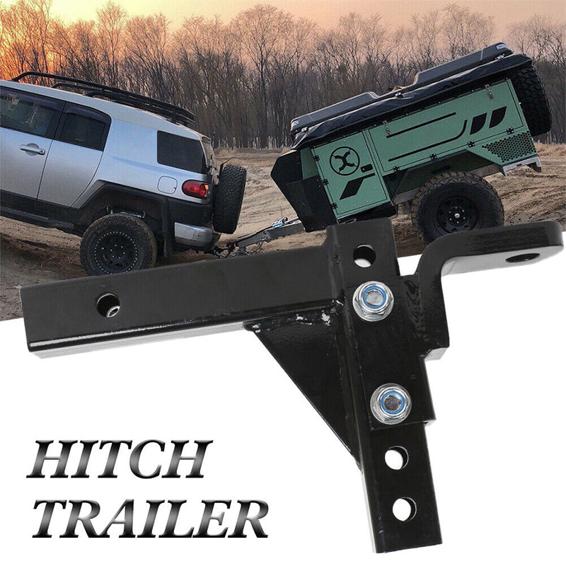 Trailer tow hitch ball mount with anti-rattle nuts and locking pin detail