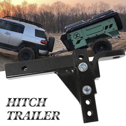 Trailer tow hitch ball mount with anti-rattle nuts and locking pin detail
