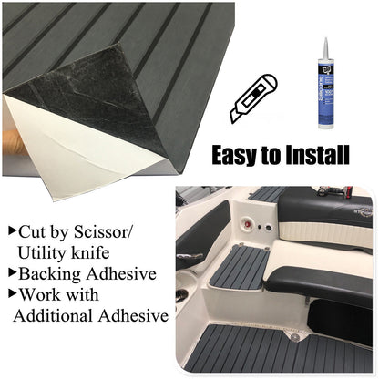 Boat flooring mat installed on swim platform showing non slip surface
