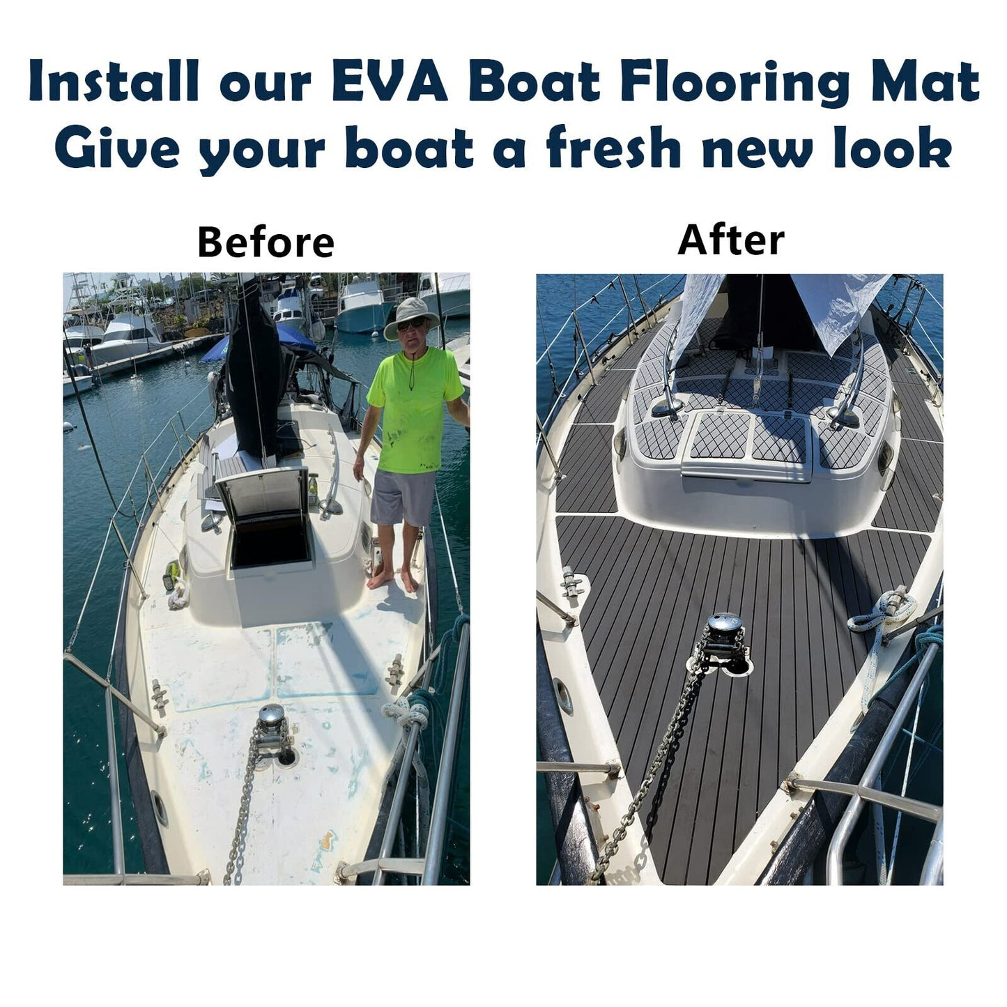 Soft cushioned feel of marine carpet boat flooring underfoot