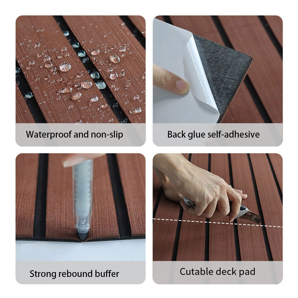 Boat flooring mat installed on deck with non-slip texture