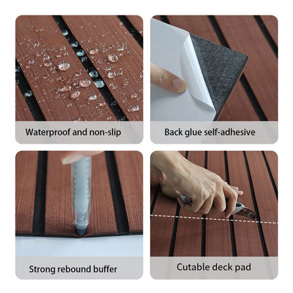 Boat flooring mat installed on deck with non-slip texture