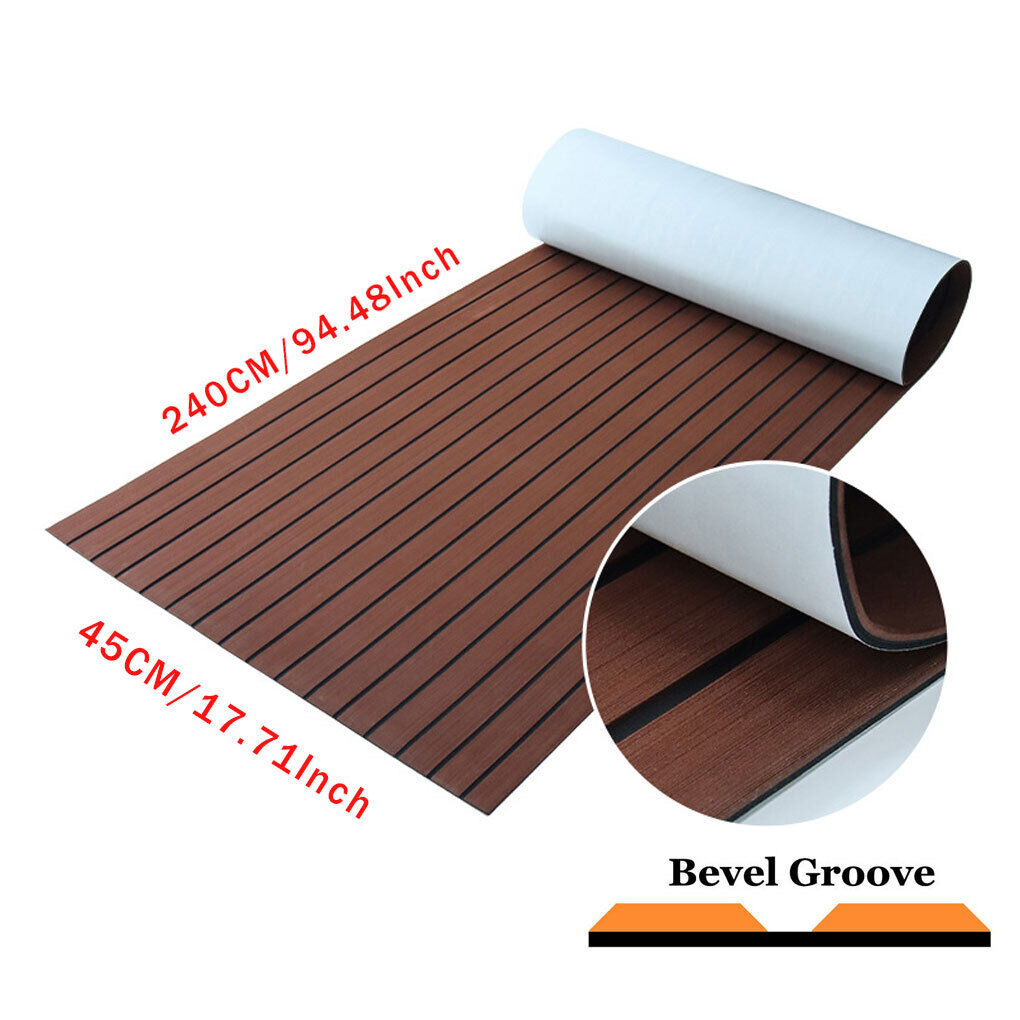 Dark brown marine carpet boat mat with cushioned feel