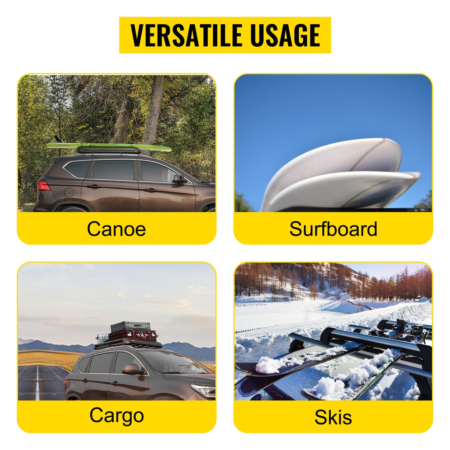 Universal roof rack basket highlighting sturdy aluminium mesh base
