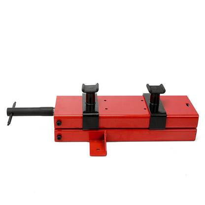 Motorcycle scissor lift stand compact size for easy storage