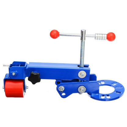 Fender roller tool extended to maximum length for large vehicles