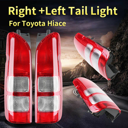 Rear view of Toyota Hiace tail light set installed on vehicle