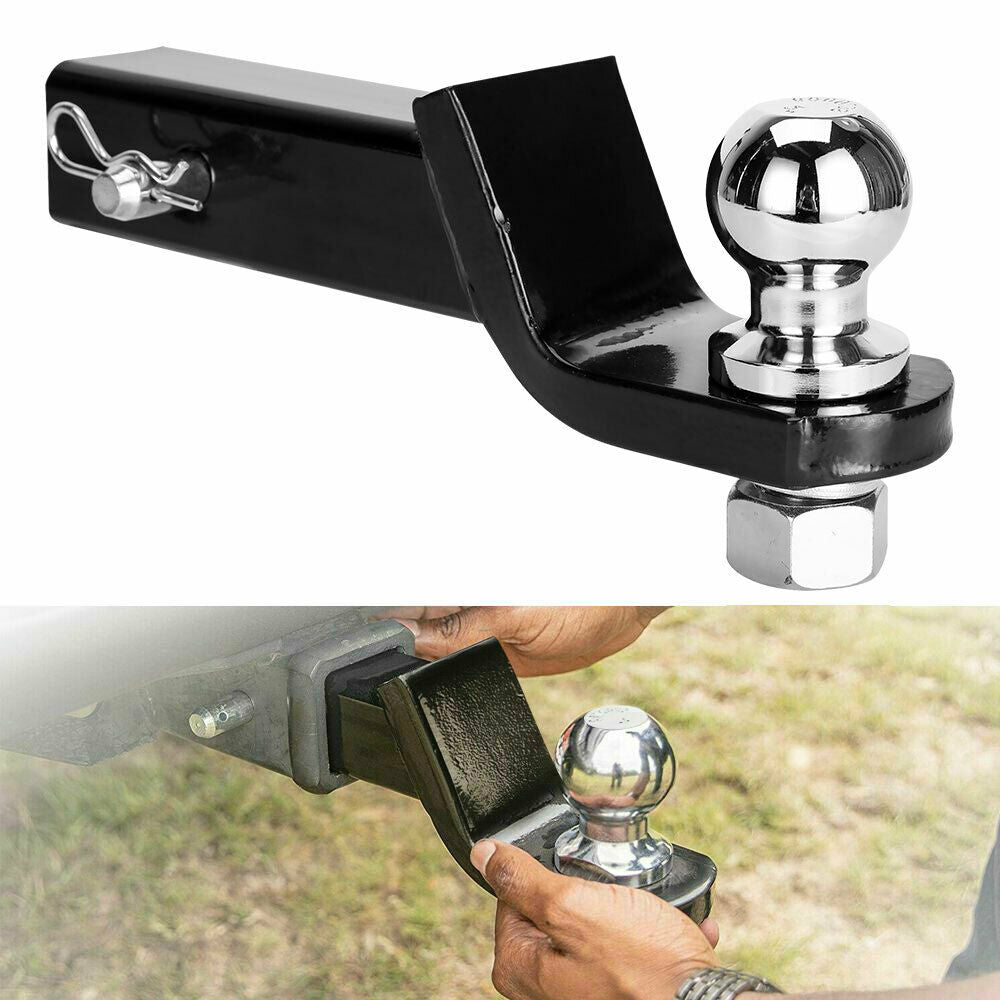 Detail of hitch pin with R clip on trailer tow bar