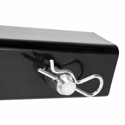 Rear angle of trailer tow bar showing square tube design