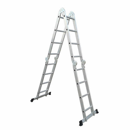 Top view showing wide stabilizer bars on extension ladder