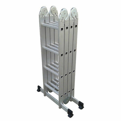 Side view of safety locking hinges on aluminium extension ladder