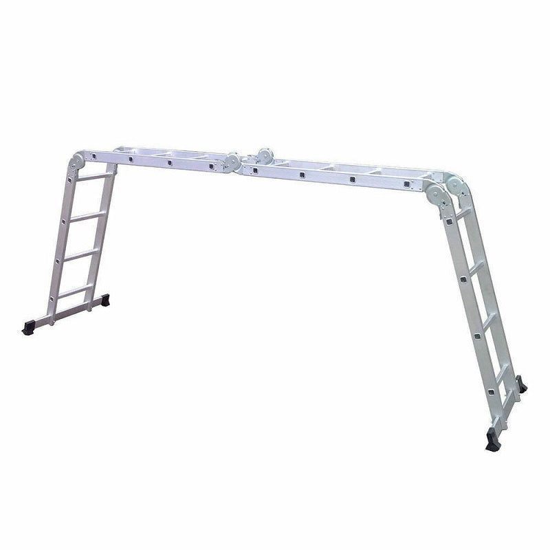Aluminium ladder set up as step ladder with platforms