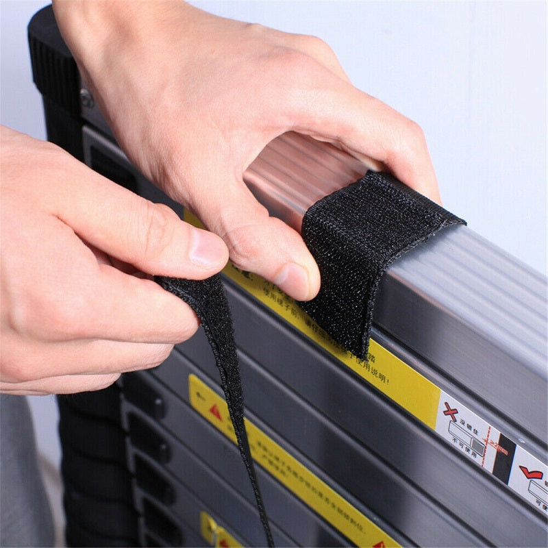 rubber tipped feet on 5m foldable telescopic ladder for floor protection