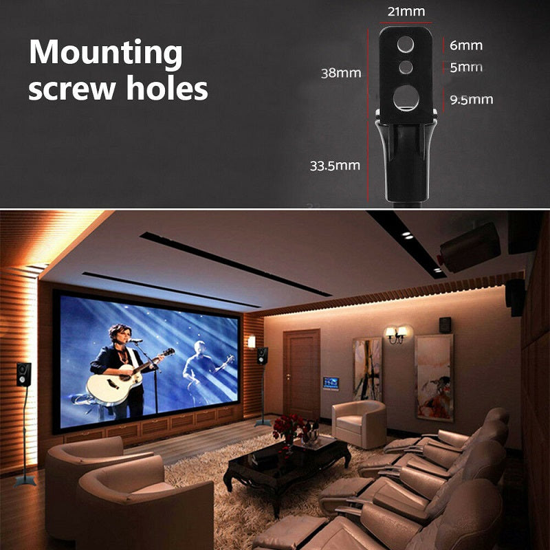 Speaker stand with mounting screw holes visible