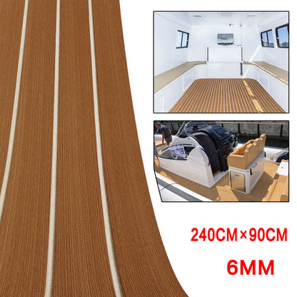 Peel and stick backing of marine carpet teak boat flooring mat