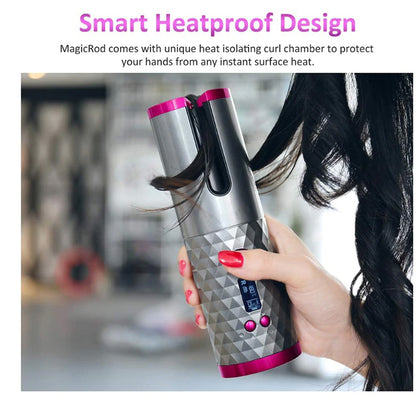 Hair curler cordless packed ready for travel in a small bag