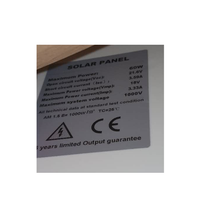 Solar Panel 60W for motorhome angled to catch sunlight