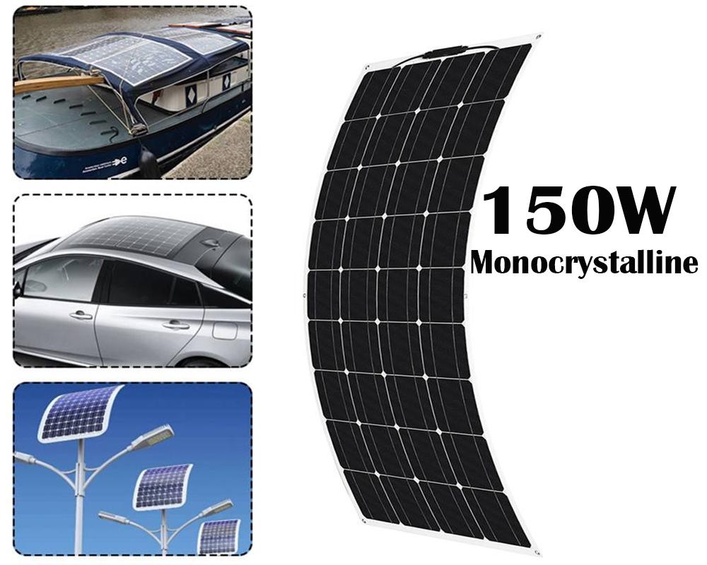 150W 18V Solar Panel Charger Monocrystalline Flexible