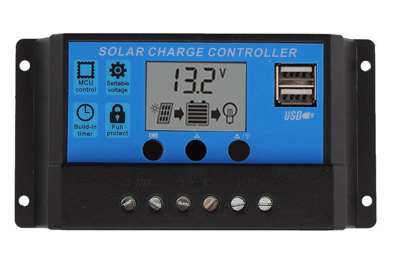50A solar charge controller mounted in a home solar setup