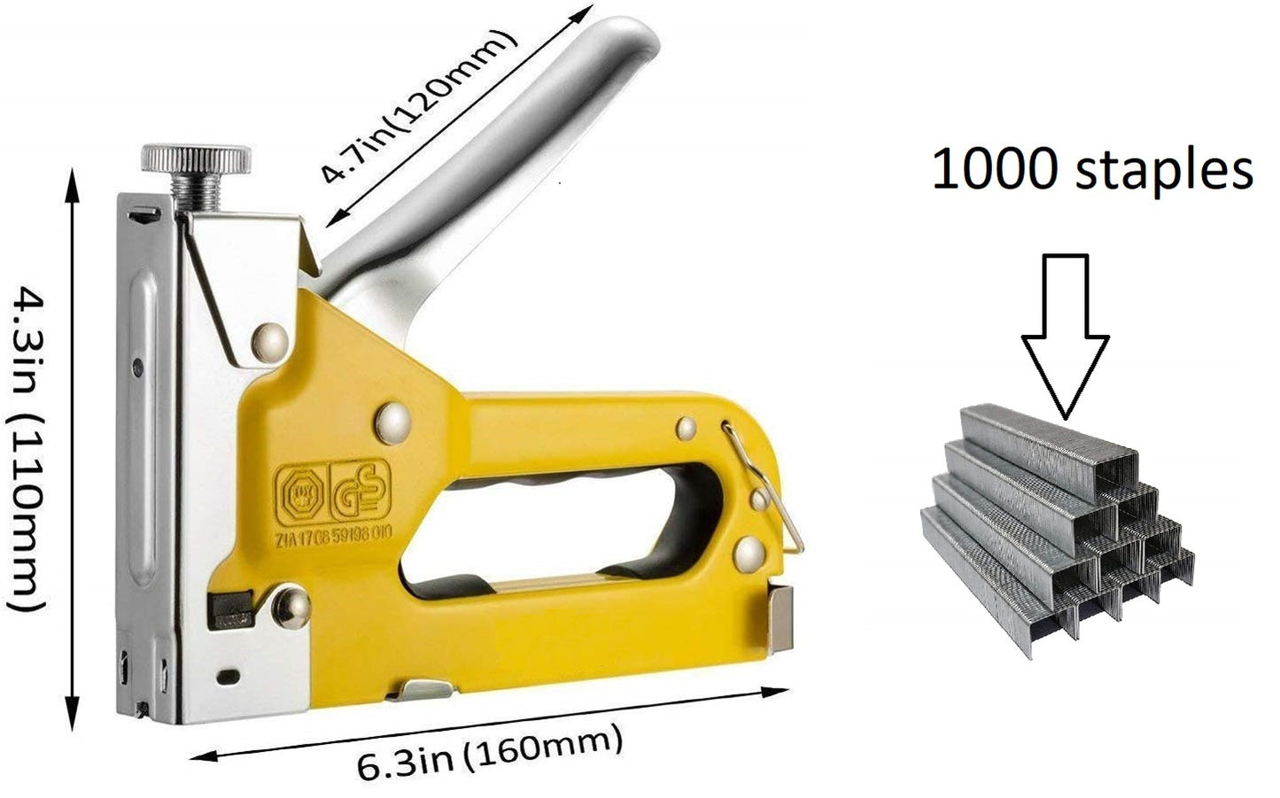 Staple gun packaging with gloves and staples