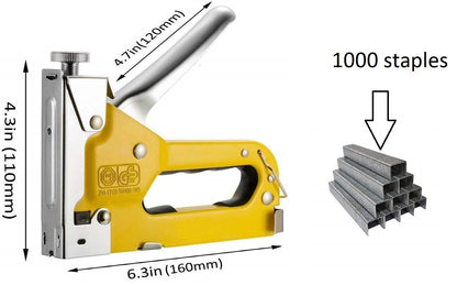 Staple gun packaging with gloves and staples