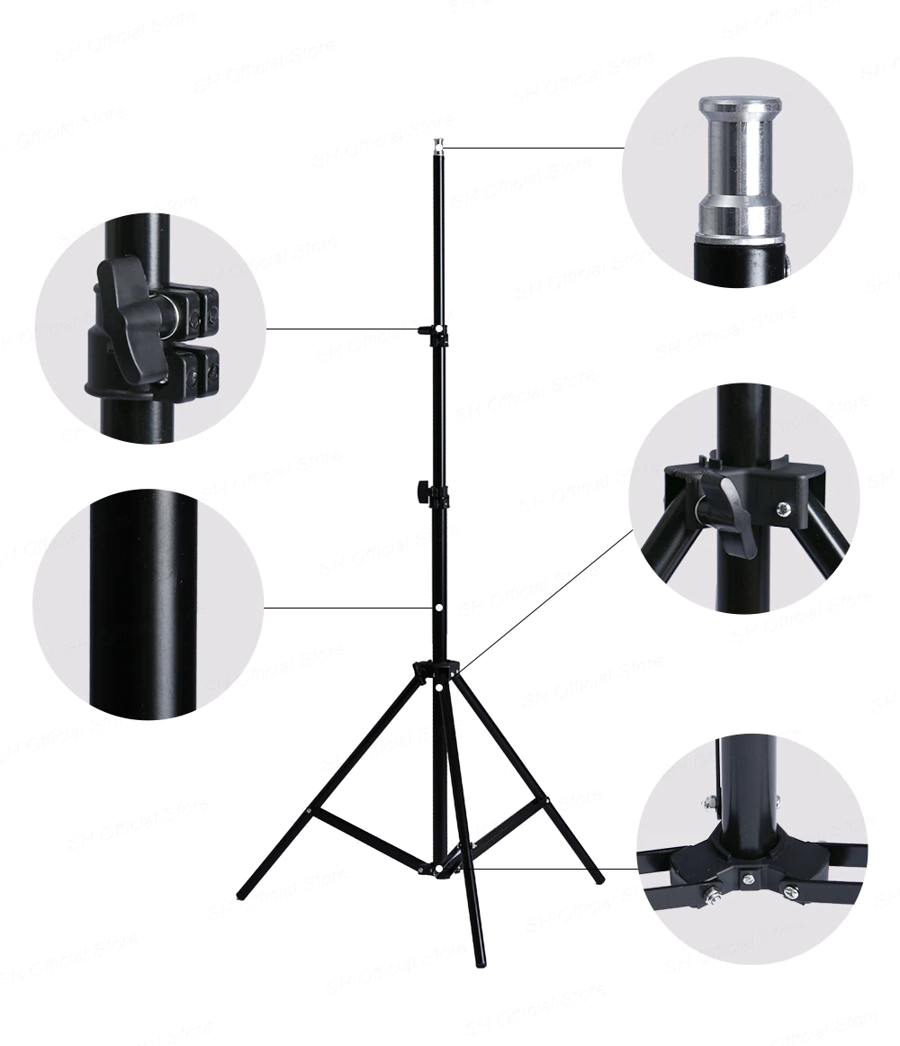 Photography studio lighting kit with 135W 5500K daylight bulb installed