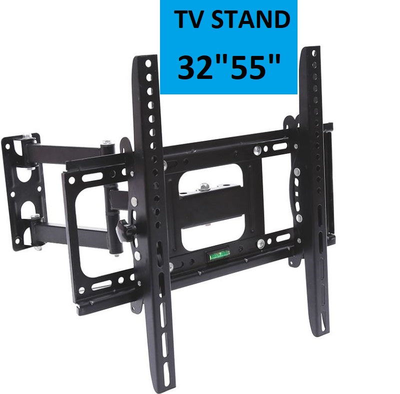 Close up of TV wall bracket steel arms and tilt mechanism