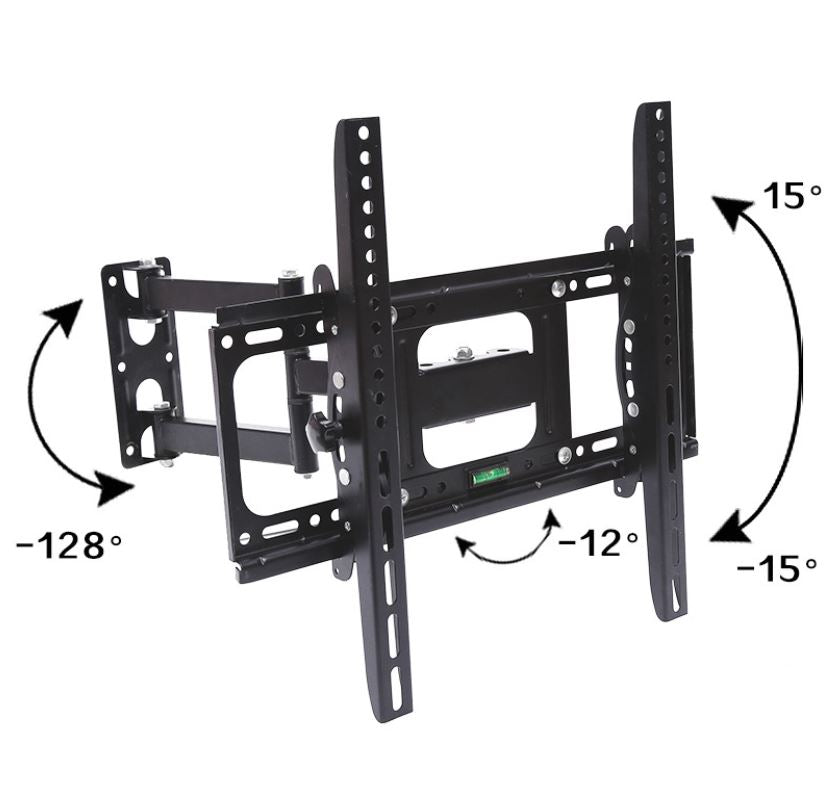 TV wall bracket folded flat against the wall in black