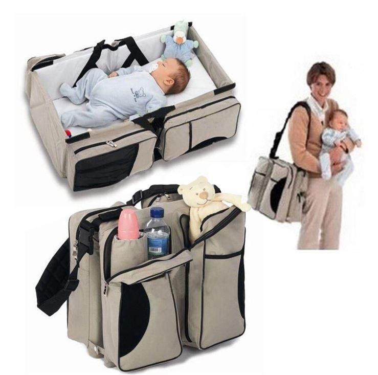 3 in 1 Diaper Tote Bag Travel Bassinet Nappy Changing Station Carrycot Baby Bed