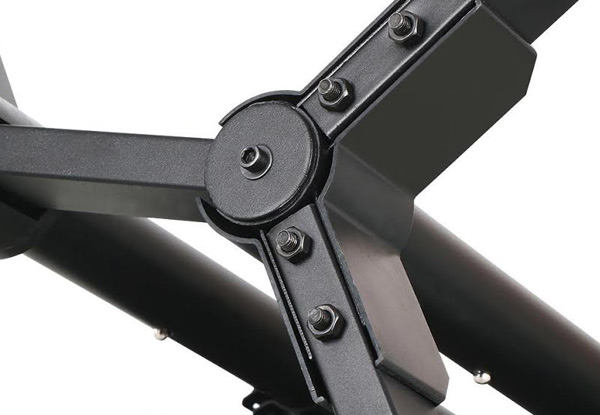 TV stand TV bracket rolled across office floor on wheels