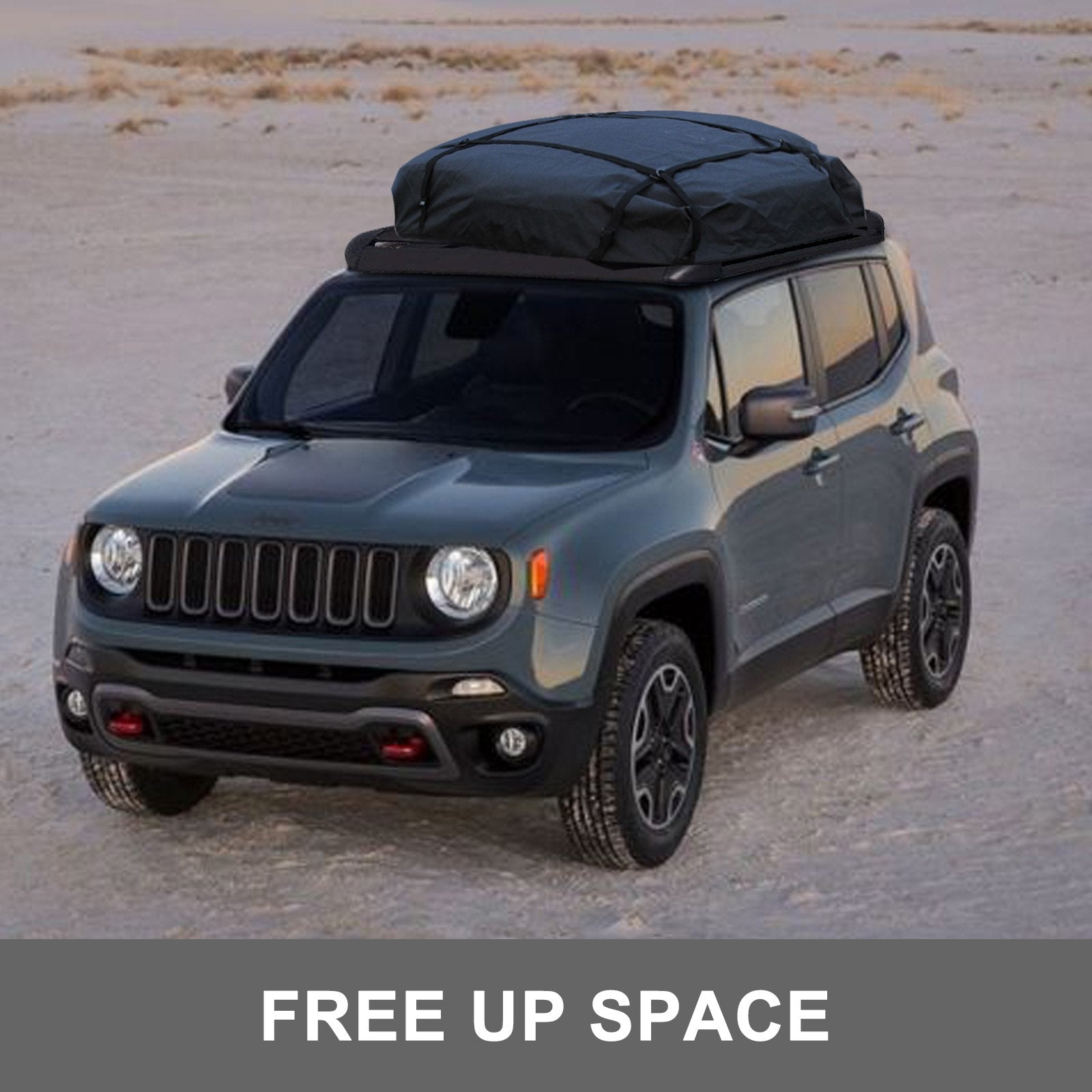 Universal roof rack basket fixed on SUV roof for camping gear