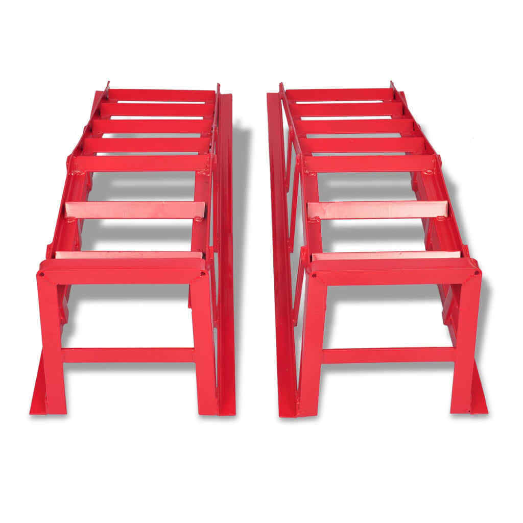 Car ramps 2000kg pair supporting a lowered sports car tyre